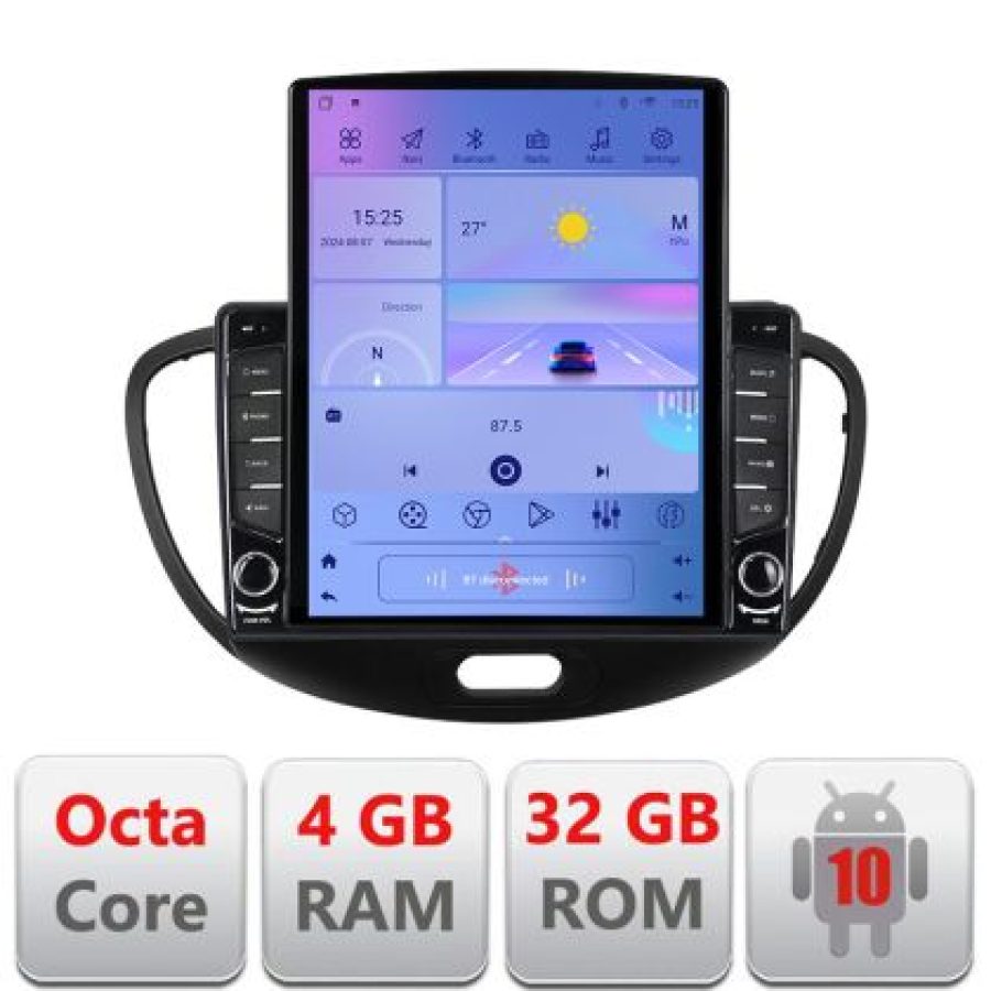 Navigatie HHyundai I10 2007-2013 Android radio gps internet Lenovo Octa Core 4+64 LTE KIT-i10-2007+EDT-E709 - imagine 5