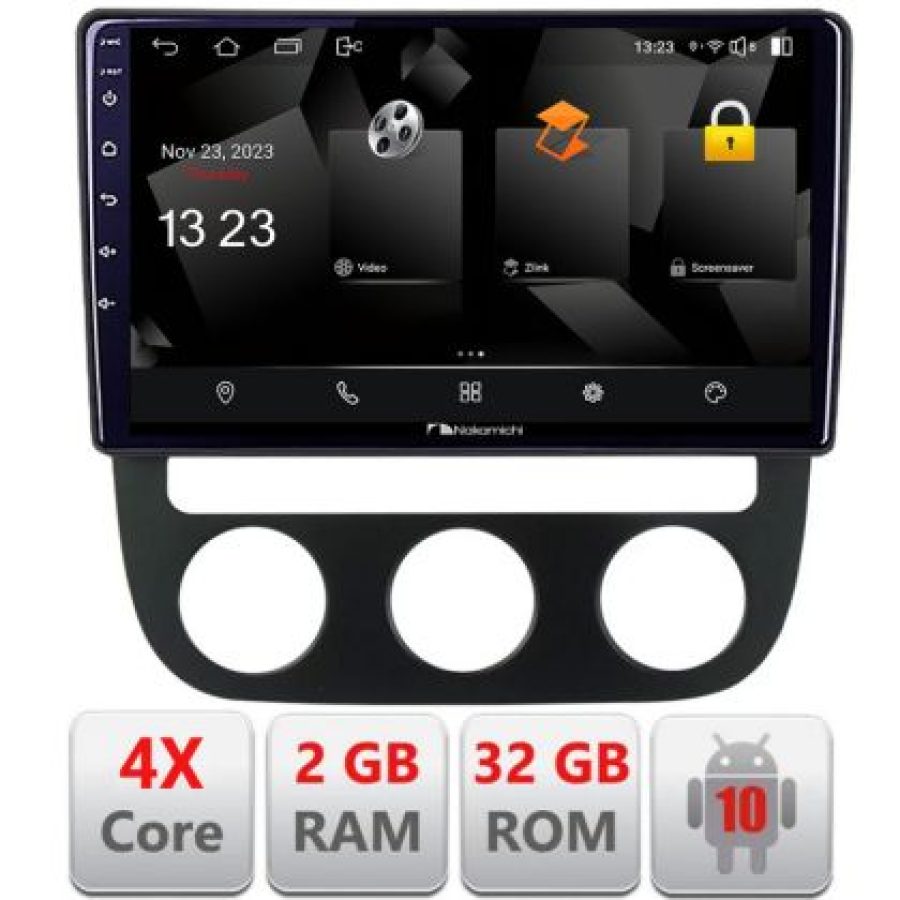 Navigatie VW Golf 5 2004-2010 clima automatica Android Ecran 720P Quad Core 2+32 carplay android auto - imagine 3