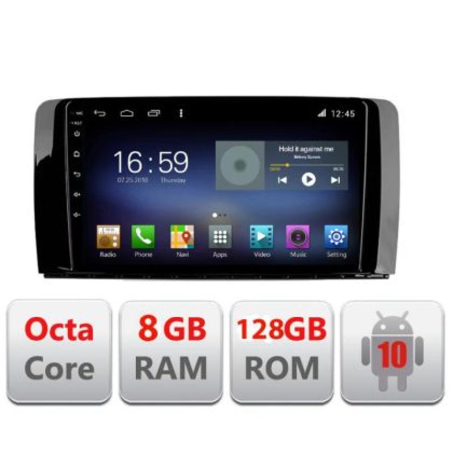 Navigatie MERCEDES R CLASS F-215 Octa Core cu Android Radio Bluetooth Internet GPS WIFI DSP 8+128GB 4G - imagine 3