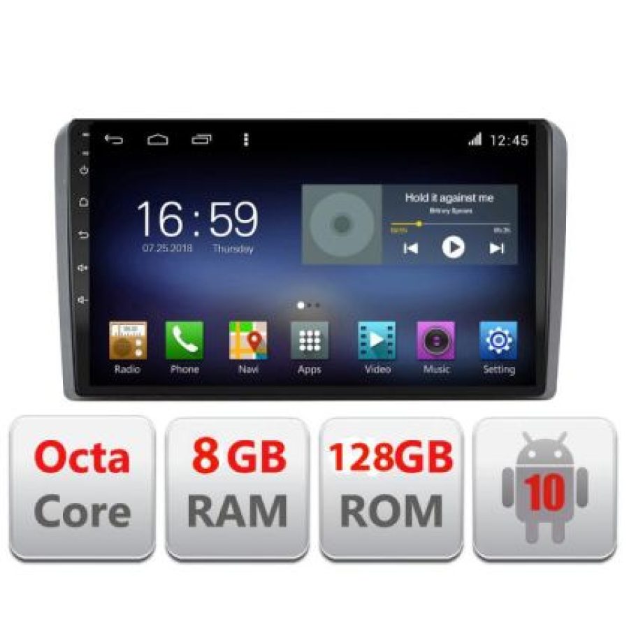 Navigatie Audi A3 8P F-049 Octa Core cu Android Radio Bluetooth Internet GPS WIFI DSP 8+128GB 4G - imagine 3