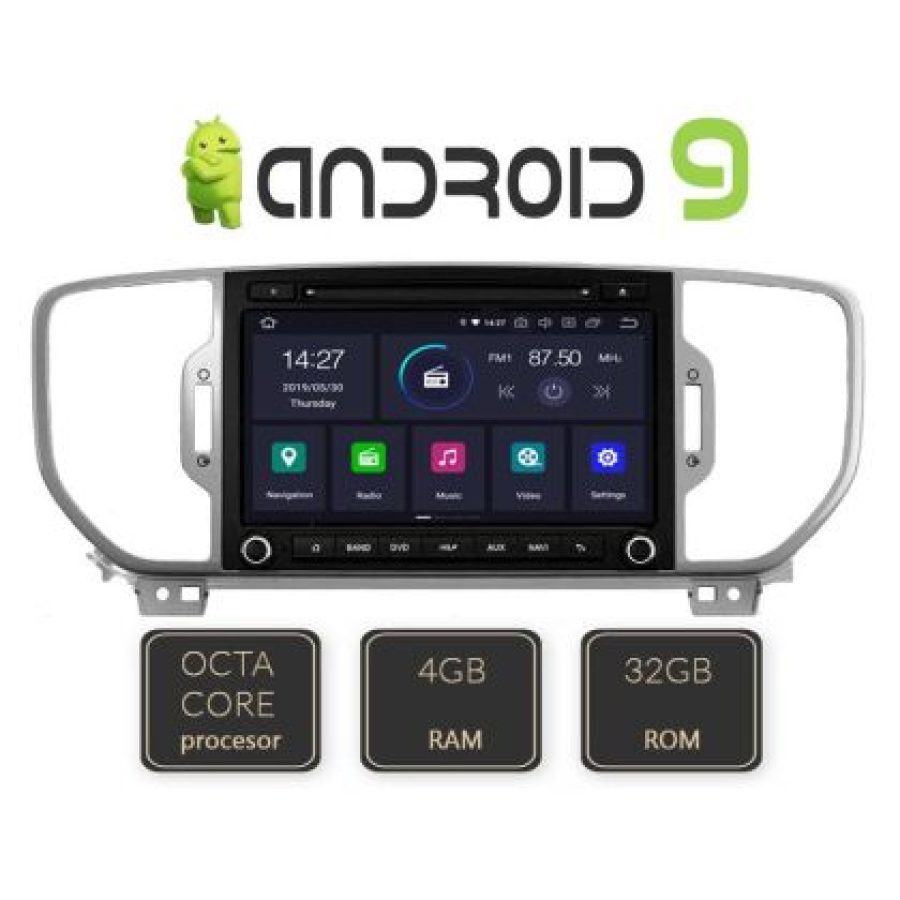Navigatie Kia Sportage 2016-2018 EDT-G576-8CORE cu Android ecran tactil capacitiv Bluetooth Internet GPS - imagine 3