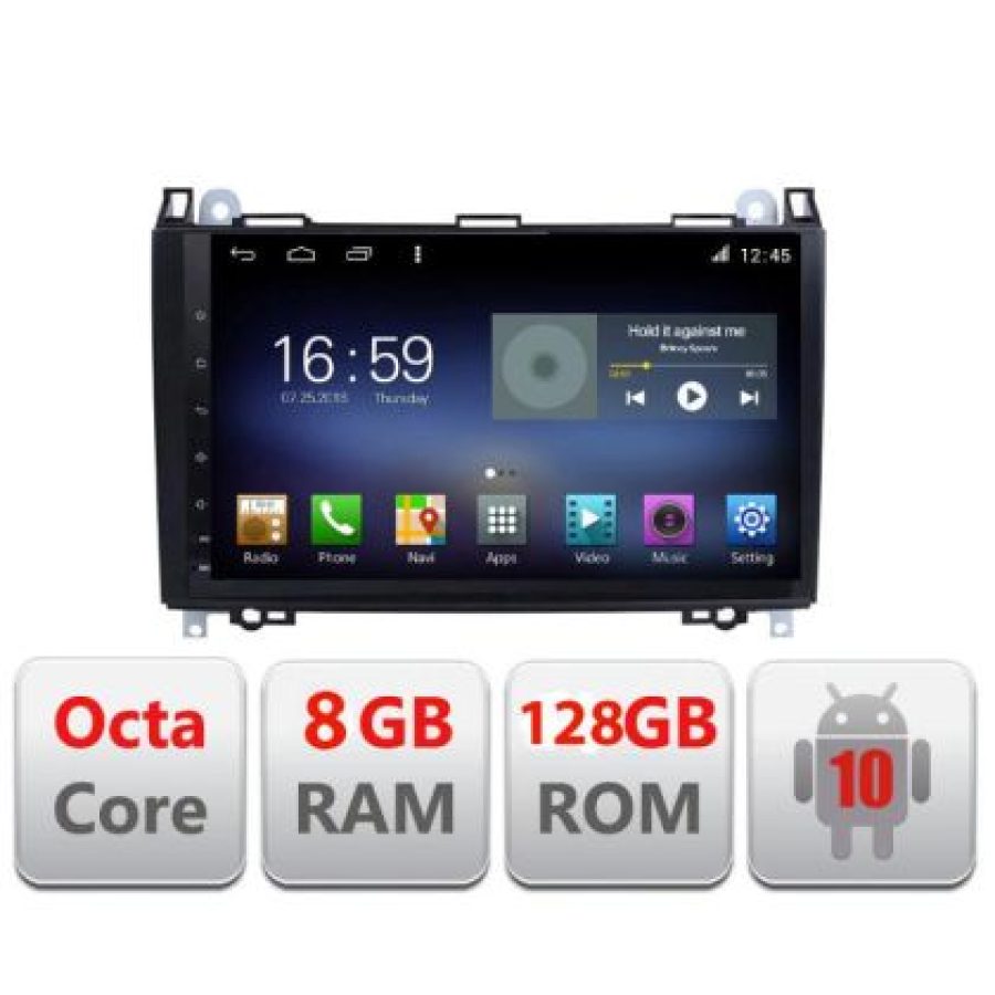 Navigatie Mercedes VW F-068 Octa Core cu Android Radio Bluetooth Internet GPS WIFI DSP 8+128GB 4G - imagine 3
