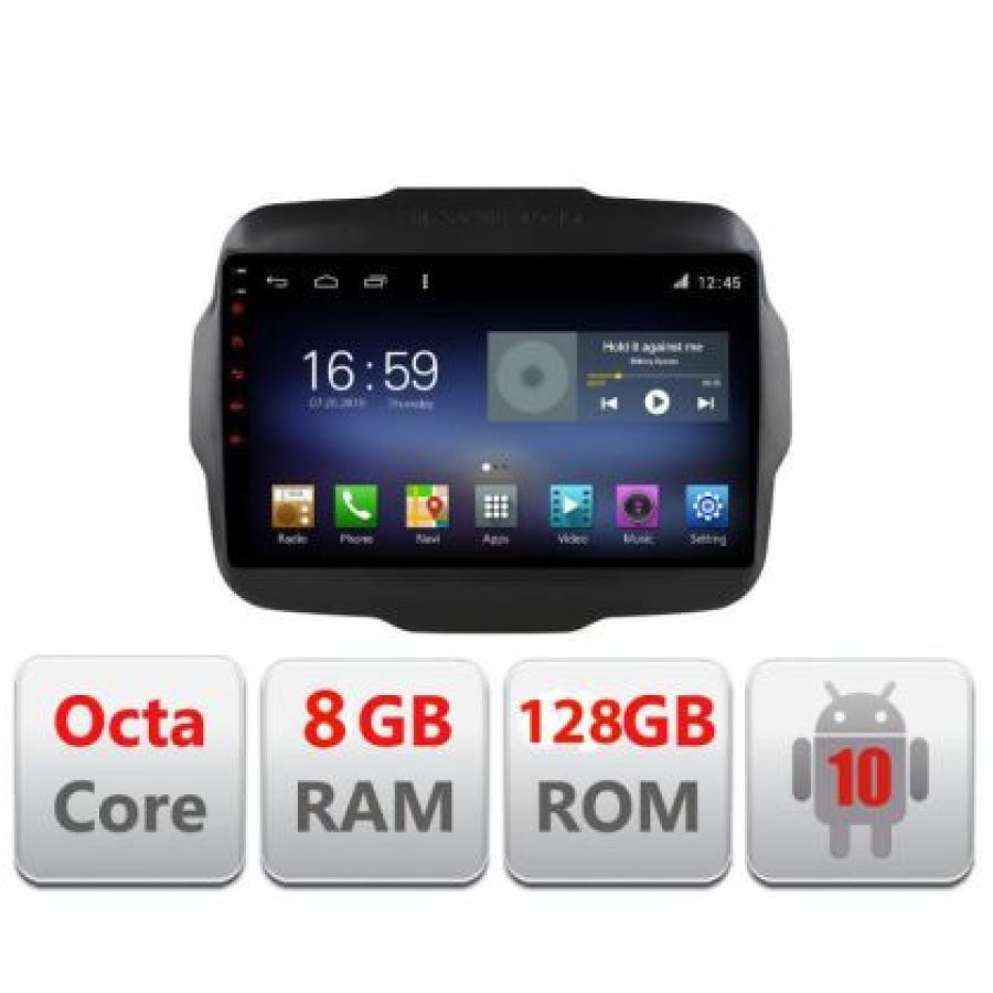 Navigatie JEEP RENEGADE 2015-2017 Manual F-500 Octa Core cu Android Radio Bluetooth Internet GPS WIFI DSP 8+128GB 4G - imagine 3