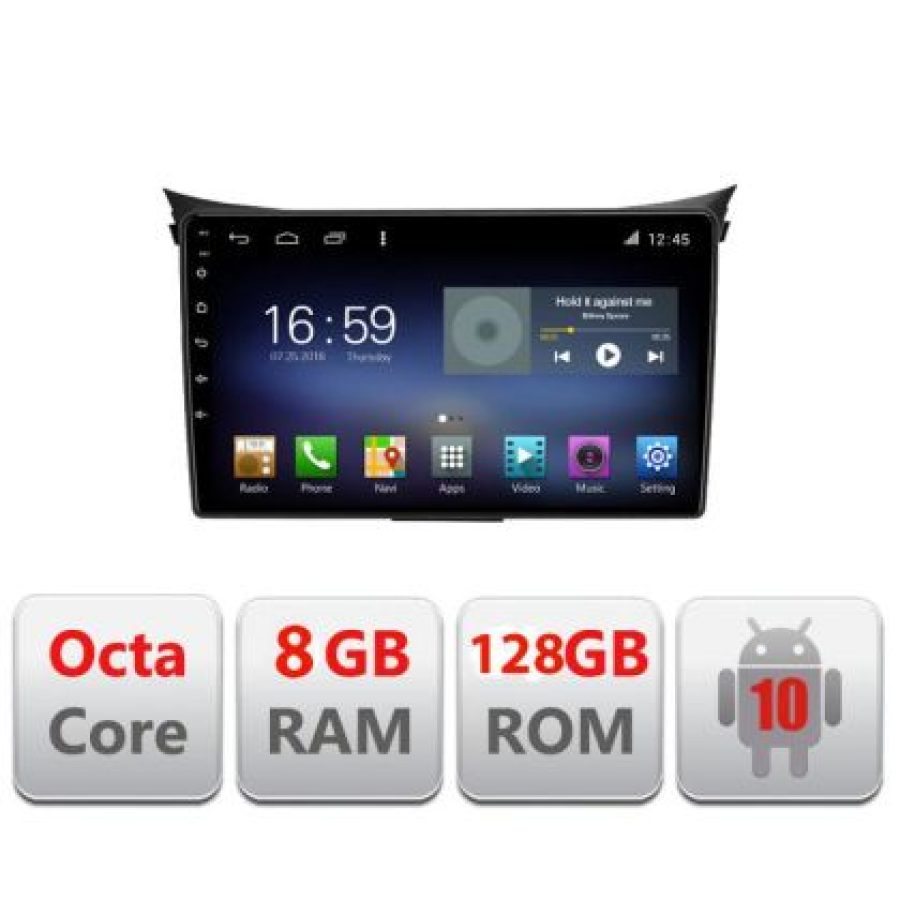 Navigatie HHyundai I30 2011-2016 Octa Core cu Android Radio Bluetooth Internet GPS WIFI DSP 8+128GB 4G Kit-i30-2011+EDT - imagine 4