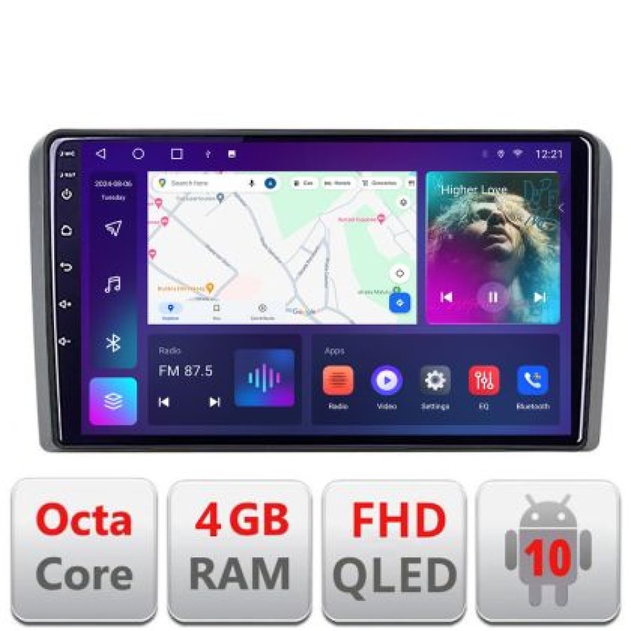 Navigatie Audi A3 8P Quad Core B-049 Android Ecran QLED octa core 4+64 carplay android auto KIT-049+EDT-E309V3 - imagine 3