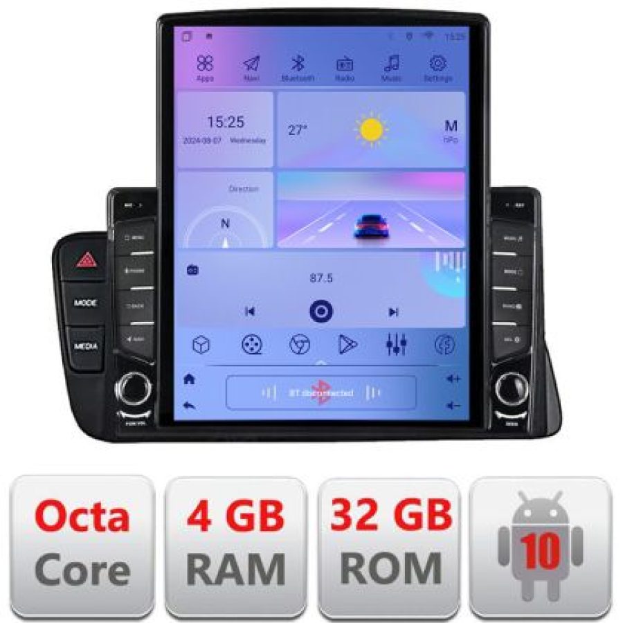 Navigatie Audi A4 2008-2016 NON-MMI H-A4 ecran tip TESLA 9.7" cu Android Radio Bluetooth Internet GPS WIFI 4+32GB DSP - imagine 4