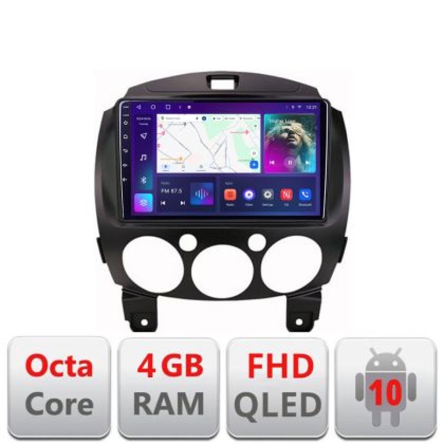 Navigatie Mazda 2 2007-2013 Android radio gps internet quad core 4+64 carplay android auto Kit-mazda2+EDT-E309v3 - imagine 3