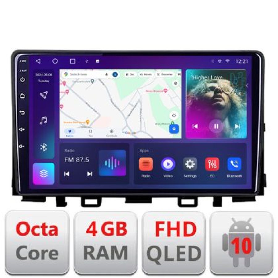 Navigatie Kia Stonic 2016-2020 Android Ecran QLED octa core 4+64 carplay android auto KIT-stonic+EDT-E309V3 - imagine 3
