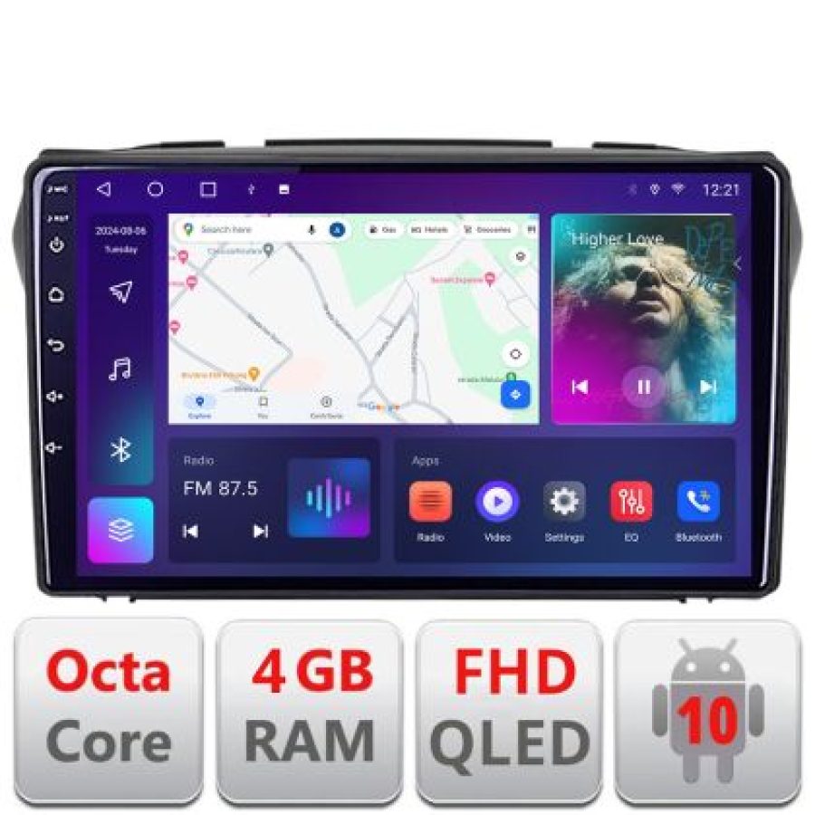 Navigatie Suzuki Alto 2009-2016 Android radio gps internet quad core 4+64 carplay android auto KIT-alto+EDT-E309v3 - imagine 3