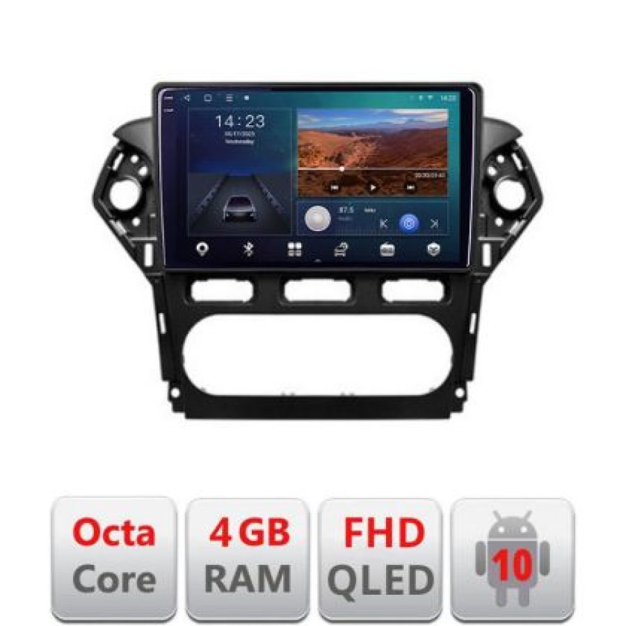 Navigatie Ford Mondeo 2010-2014 B-MONDEO-CLIMA Android Ecran QLED octa core 4+64 carplay android auto KIT-MONDEO-CLIMA+EDT-E310V3 - imagine 2