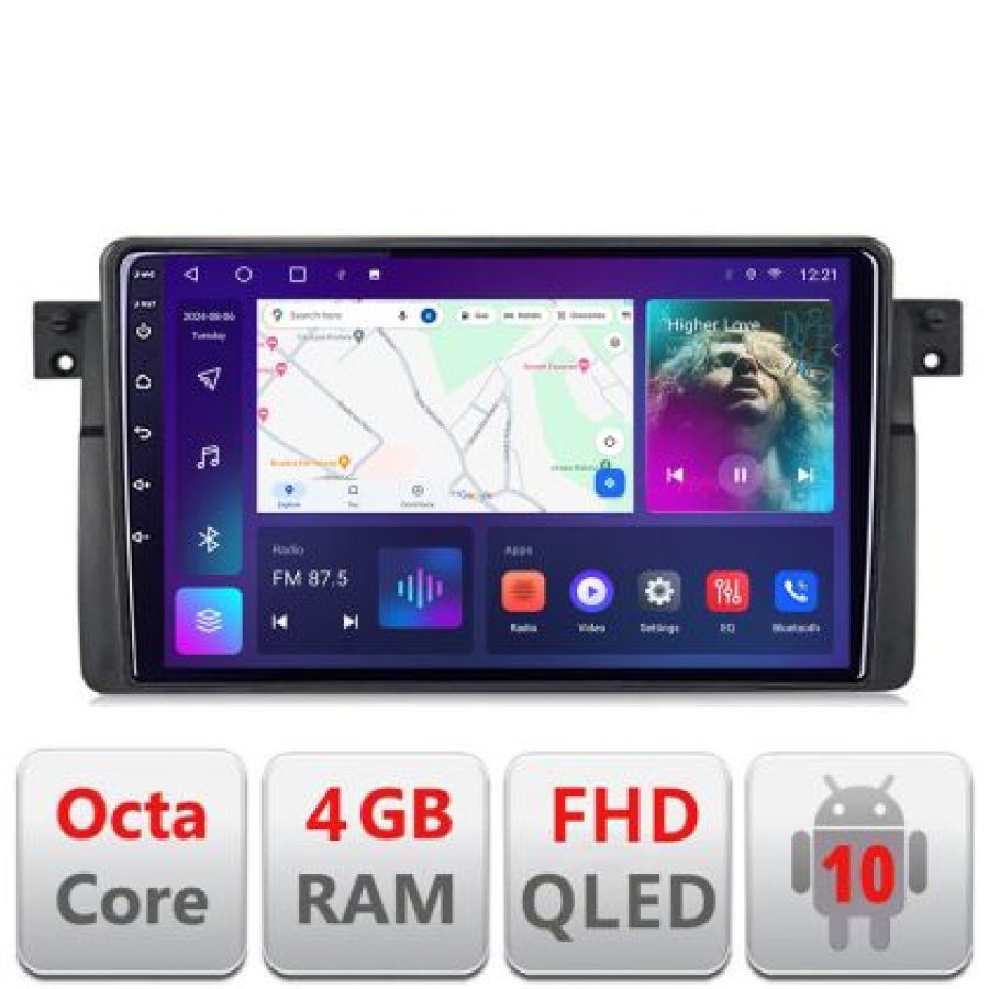Navigatie BMW Seria 3 E46 B-052 Android Ecran QLED octa core 4+64 carplay android auto KIT-052+EDT-E309V3 - imagine 3