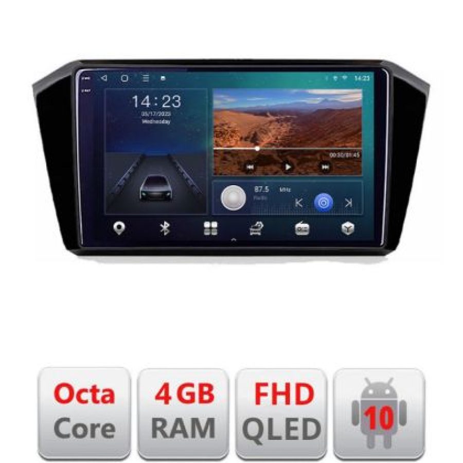 Navigatie VW Passat 2015- B-518 Android Ecran QLED octa core 4+64 carplay android auto KIT-518+EDT-E310V3 - imagine 2