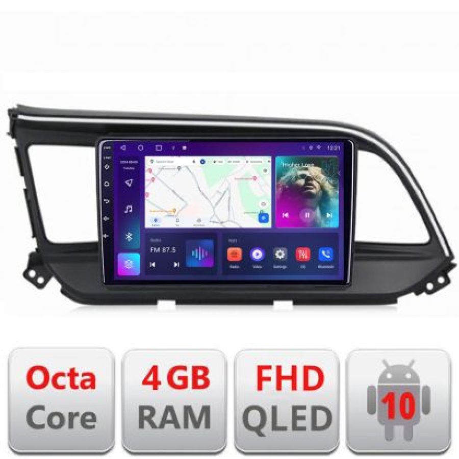 Navigatie HHyundai Elantra 2018- B-1581 Android Ecran QLED octa core 4+64 carplay android auto KIT-1581+EDT-E309V3 - imagine 3