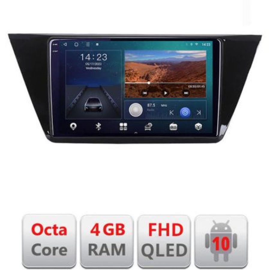 Navigatie Volkswagen Touran 2016- B-3144 Android Ecran QLED octa core 4+64 carplay android auto KIT-3144+EDT-E310V3 - imagine 2