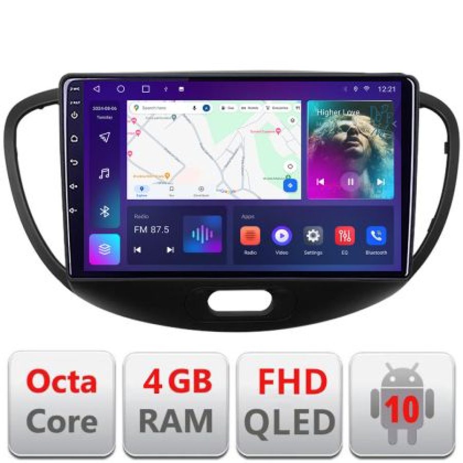 Navigatie HHyundai I10 2007-2013 Android radio gps internet quad core 4+64 carplay android auto KIT-i10-2007+EDT-E309v3 - imagine 3