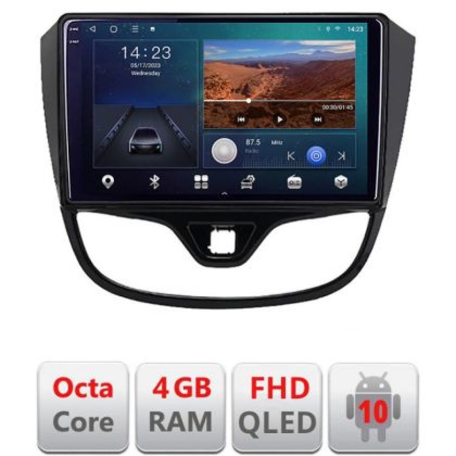 Navigatie Opel Karl 2017- B-karl Android Ecran QLED octa core 4+64 carplay android auto kit-karl+EDT-E310V3 - imagine 2