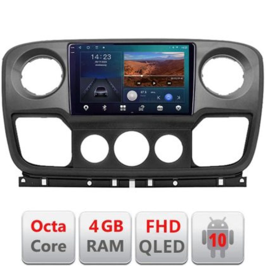 Navigatie Opel Movano, Renault Master 2010-2021 Android Ecran QLED octa core 4+64 carplay android auto KIT-movano+EDT-E310V3 - imagine 2
