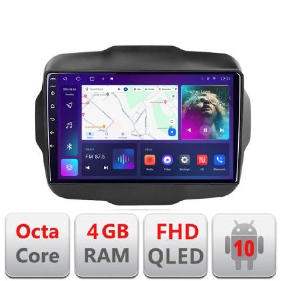 Navigatie Jeep Renegade 2015-2020 B-500 Android Ecran QLED octa core 4+64 carplay android auto KIT-500+EDT-E309V3 - imagine 3