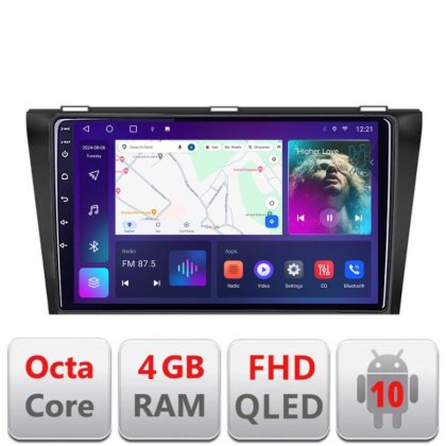 Navigatie Mazda 3 2004-2009 B-161 Android Ecran QLED octa core 4+64 carplay android auto KIT-161+EDT-E309V3 - imagine 3