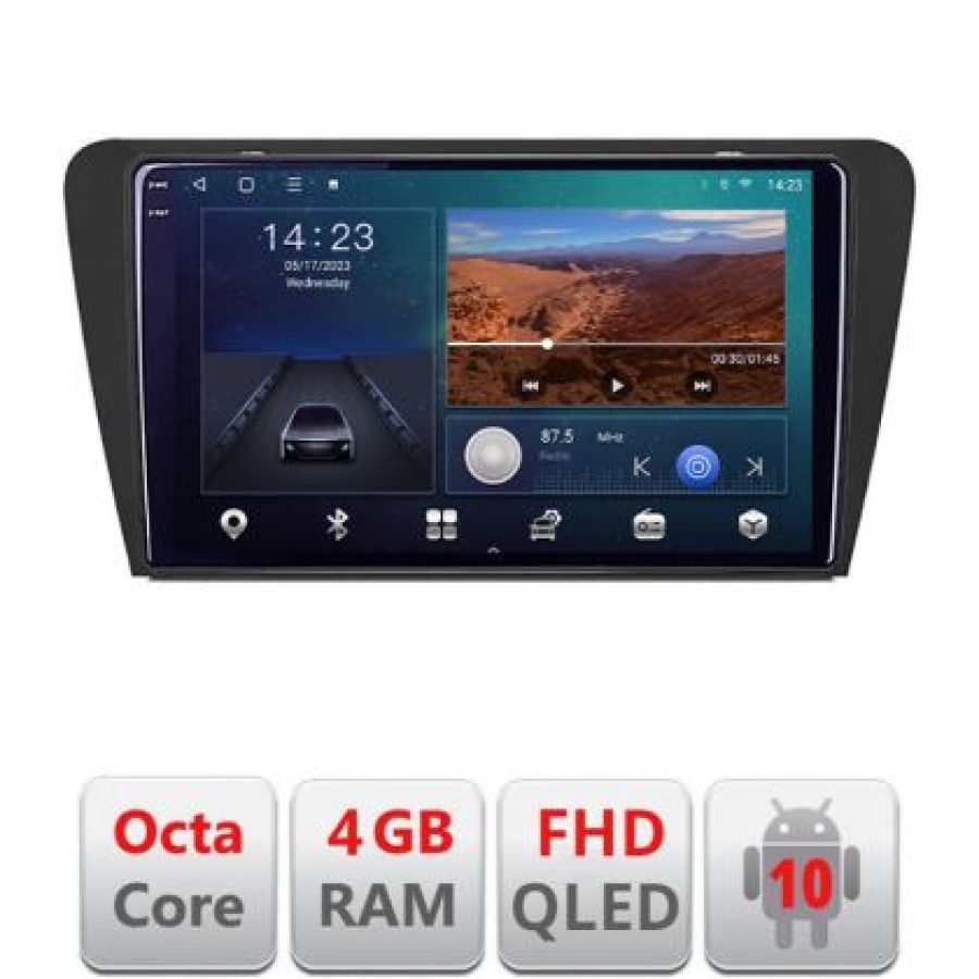 Navigatie Skoda Octavia 3 B-279 Android Ecran QLED octa core 4+64 carplay android auto KIT-279+EDT-E310V3 - imagine 2
