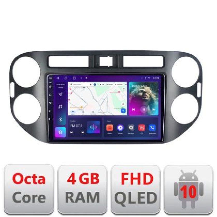 Navigatie VW Tiguan 2009-2015 Android Ecran QLED octa core 4+64 carplay android auto KIT-489v2+EDT-E309V3 - imagine 3