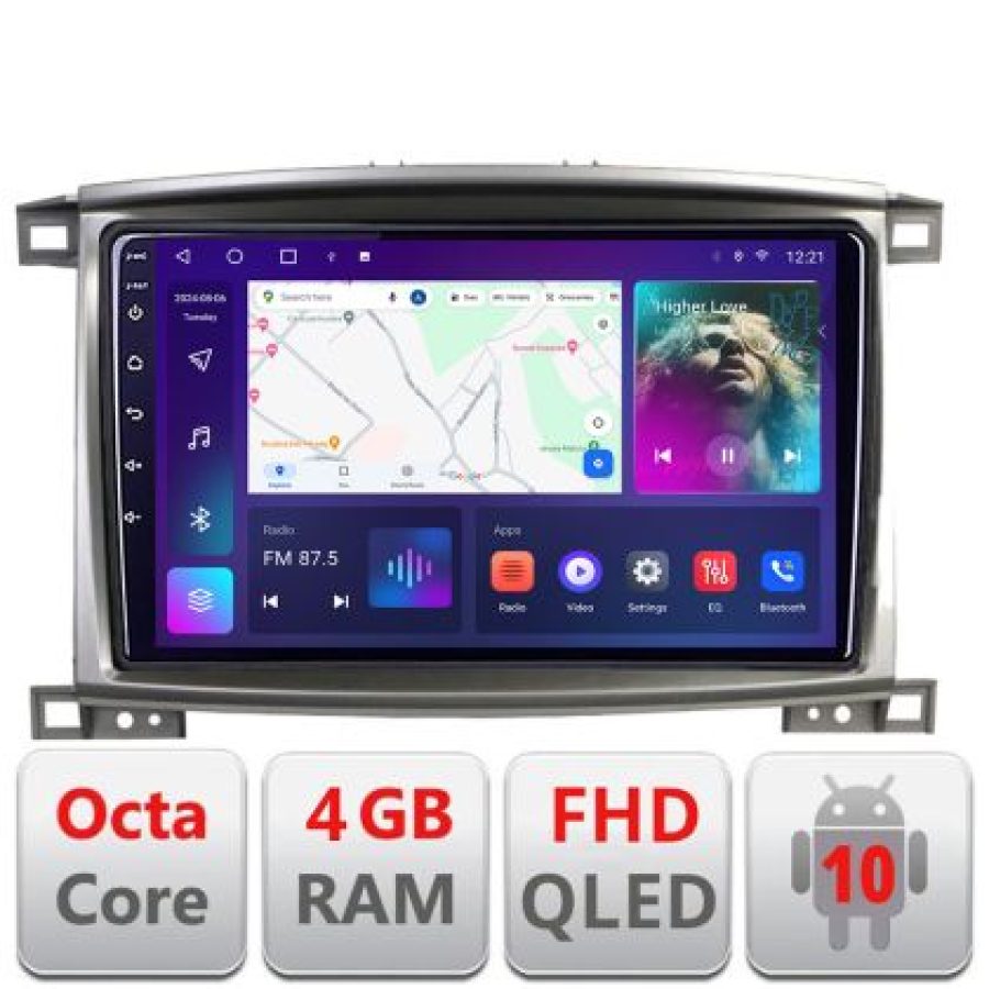 Navigatie Toyota Land Cruiser L100 2002-2008 B-L100 Android Ecran QLED octa core 4+64 carplay android auto KIT-l100+EDT-E309V3 - imagine 3