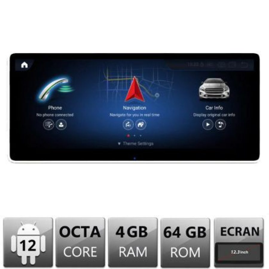 Navigatie Mercedes C W204 NTG4 2007-2011 ecran de 12.3 Android gps 4G 8+128 1920x720 - imagine 2