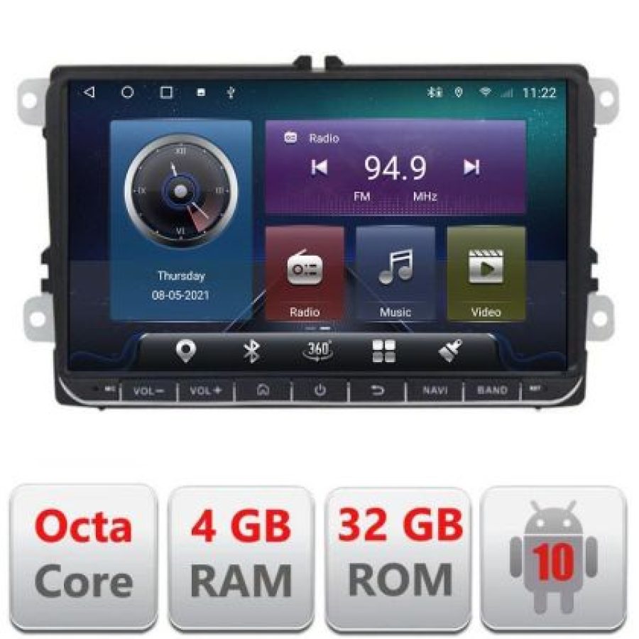 Navigatie VW Skoda Seat QLED,Octacore,4 Gb RAM,32 Gb Hdd,360,4G,DSP,GPS,Bluetooth EDT-E505V2 v1 - imagine 3