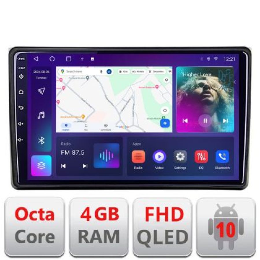 Navigatie Audi A4 B6 Quad Core B-050 Android Ecran QLED octa core 4+64 carplay android auto KIT-050+EDT-E309V3 v1 - imagine 3
