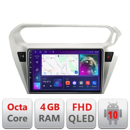 Navigatie Peugeot 301 Citroen C-Elisee B-301 Android Ecran QLED octa core 4+64 carplay android auto KIT-301+EDT-E309V3 v1 - imagine 3