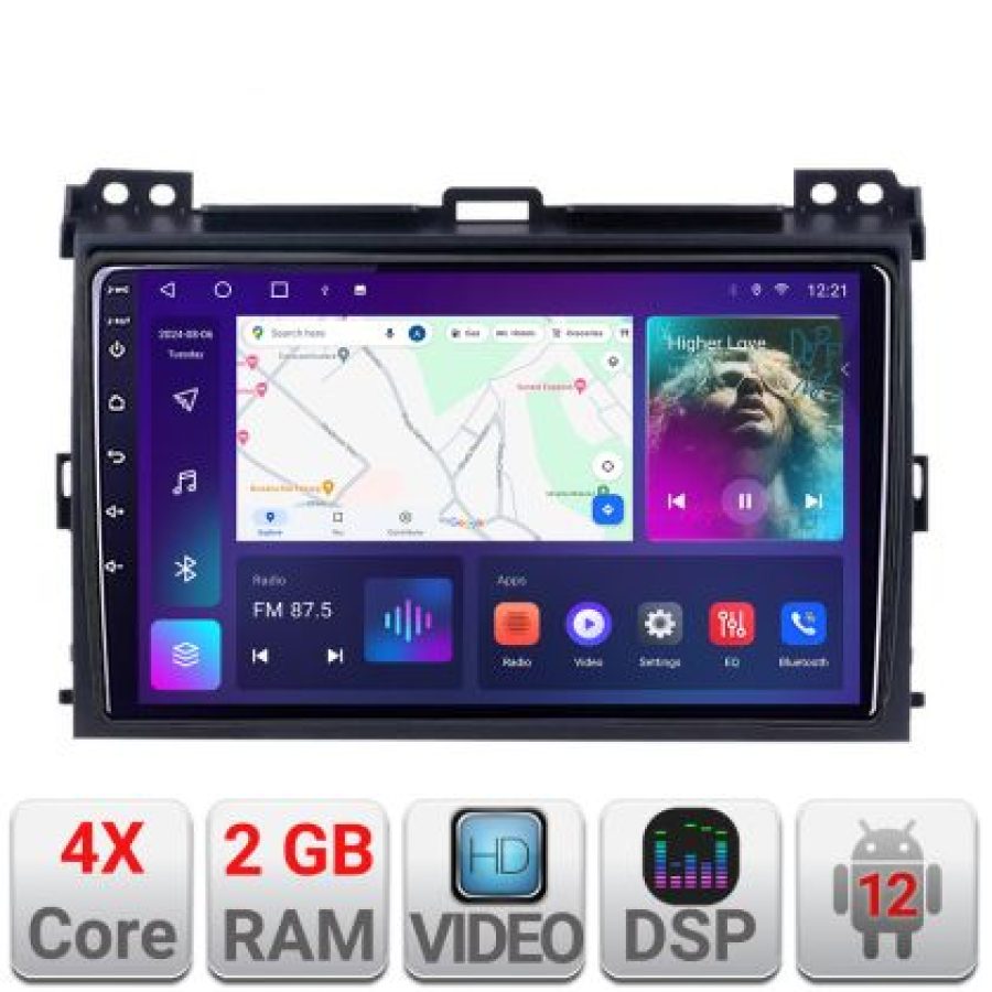 Navigatie Toyota Prado 2007- A-456 2+32 GB Android Waze USBNavigatie Internet Youtube Radio v1 - imagine 4