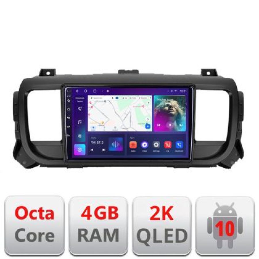 Navigatie Citroen Jumpy Toyota Proace Peugeot Traveller C-jumpy16 Android Octa Core Ecran 2K QLED GPS 4G 4+32GB 360 kit-jumpy16+EDT-E409-2K v1 - imagine 4