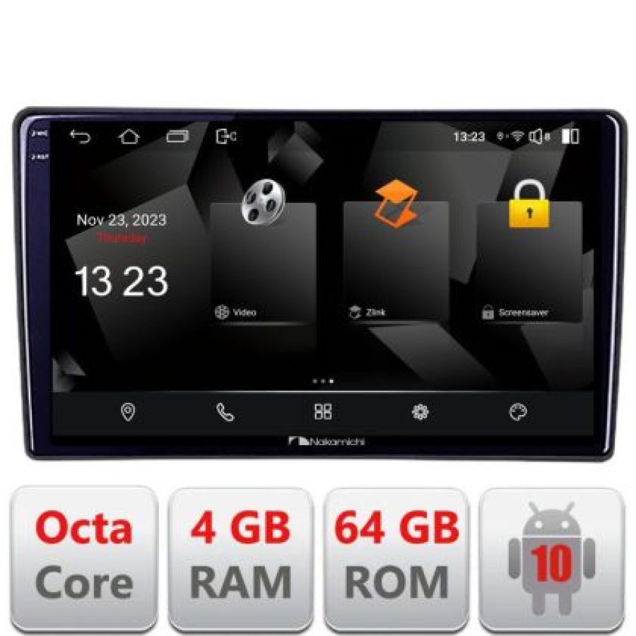 Navigatie Toyota Android radio gps internet quad core 4+64 carplay android auto v1 - imagine 3