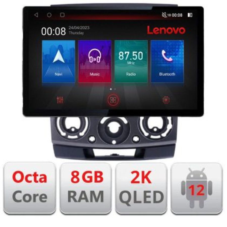 Navigatie Ford Ranger Mazda BT50 2007-2012 N-RANGER ecran 13" 2K 8+128 Android Waze USB Navigatie 4G 360 Toslin v1 - imagine 6
