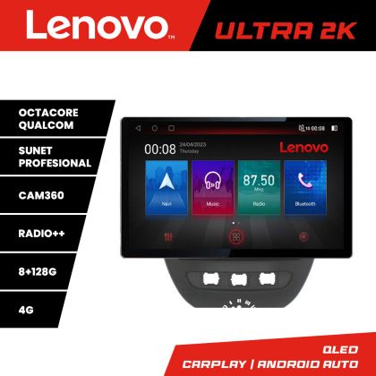 Navigatie Citroen C1 Peugeot 107 Toyota Aygo 2005-2014, Ecran 2K QLED 13",Octacore,8Gb RAM,128Gb Hdd,4G,360,DSP,Carplay,Bluetooth v2 - imagine 4