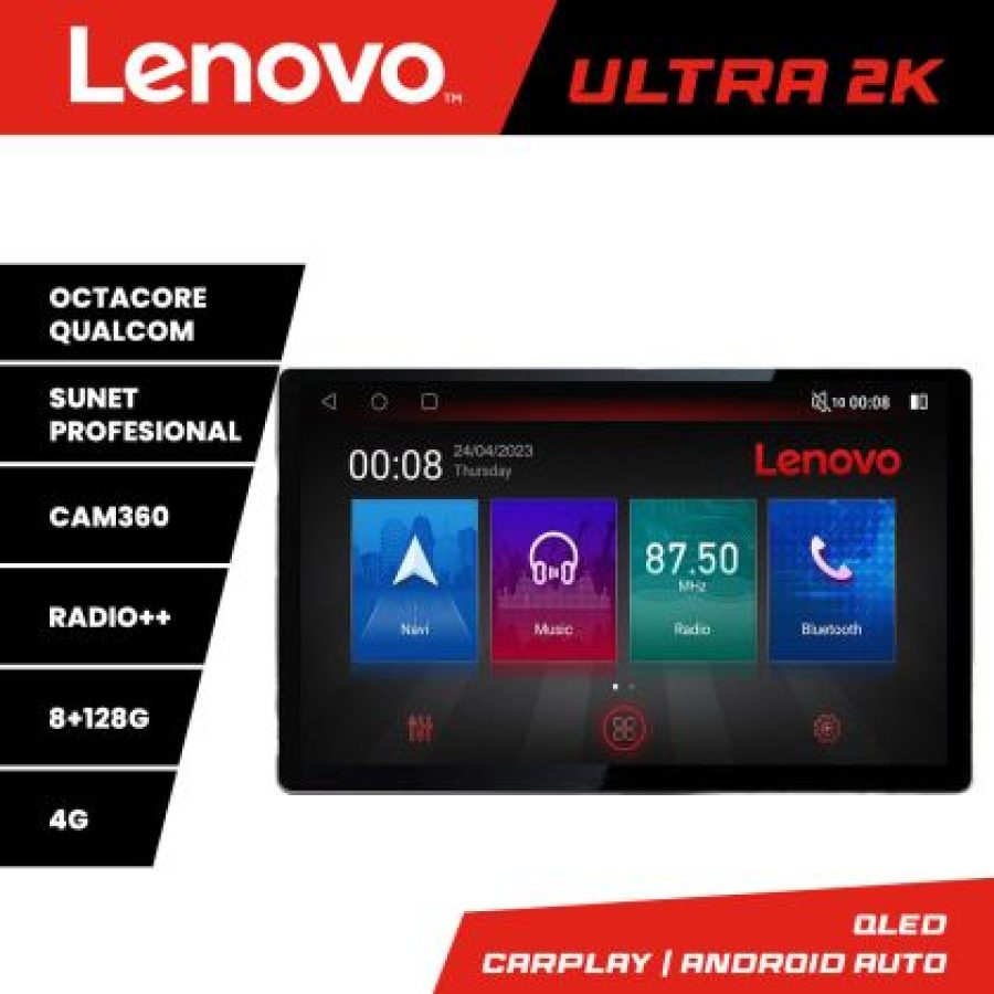 Navigatie Chrysler Jeep N-202 ecran 13" 2K 8+128 Android Waze USB Navigatie 4G 360 Toslink Youtube Radio KIT-20 v1 - imagine 4