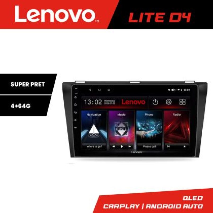 Navigatie Mazda 3 2009-2014 Lenovo Kit-034 4+64 GB Android Waze USB Navigatie Internet Youtube Radio - imagine 4