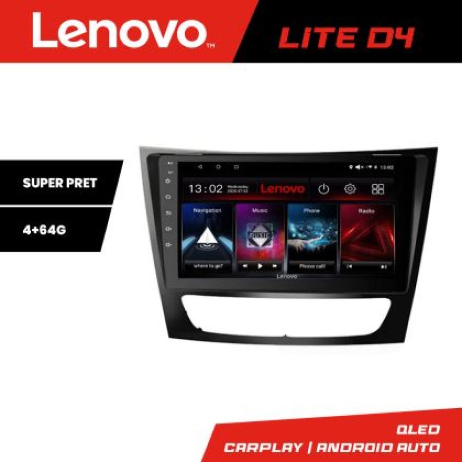 Navigatie Mercedes W211 W219 Lenovo Kit-090 4+64 GB Android Waze USB Navigatie Internet Youtube Radio - imagine 4