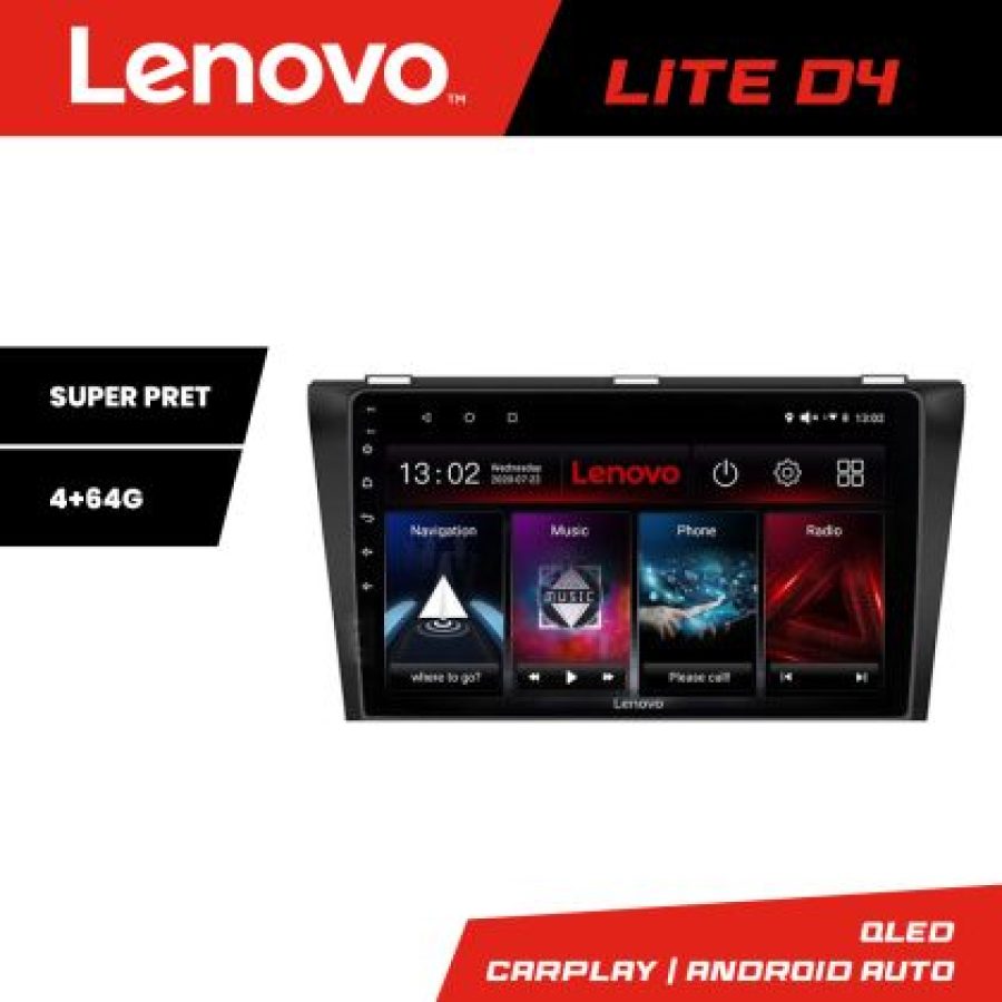 Navigatie Mazda 3 2004-2009 Lenovo Kit-161 4+64 GB Android Waze USB Navigatie Internet Youtube Radio - imagine 3