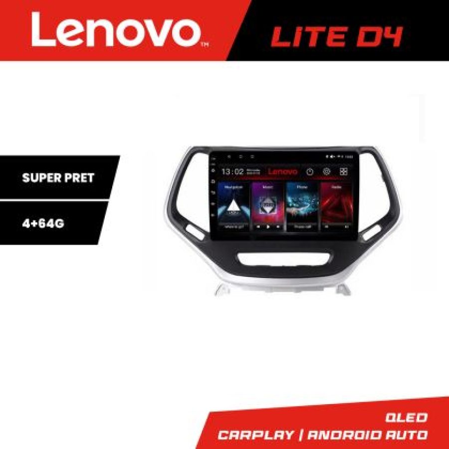 Navigatie Jeep Cherokee 2014-2019 Lenovo Kit-248 4+64 GB Android Waze USB Navigatie Internet Youtube Radio - imagine 3