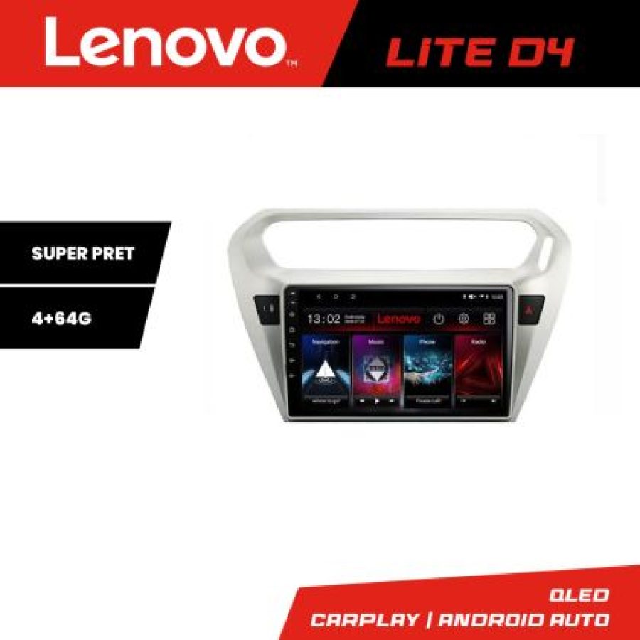 Navigatie Peugeot 301 Citroen C-Elisee Lenovo Kit-301 4+64 GB Android Waze USB Navigatie Internet Youtube Radio - imagine 5