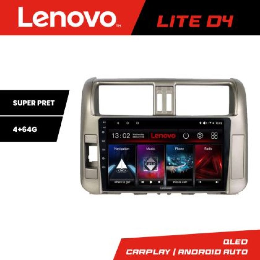 Navigatie Toyota Prado 2010-2013 Lenovo Kit-347 4+64 GB Android Waze USB Navigatie Internet Youtube Radio - imagine 3