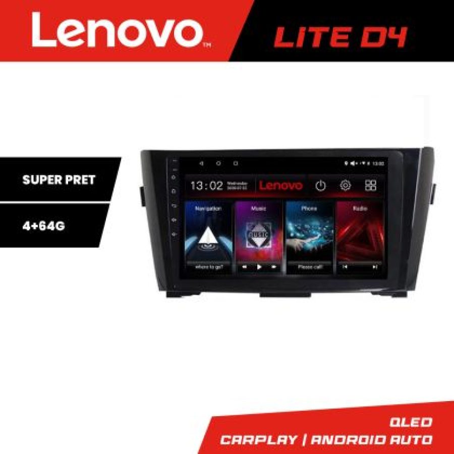 Navigatie Nissan Qashqai Lenovo Kit-353 4+64 GB Android Waze USB Navigatie Internet Youtube Radio - imagine 5