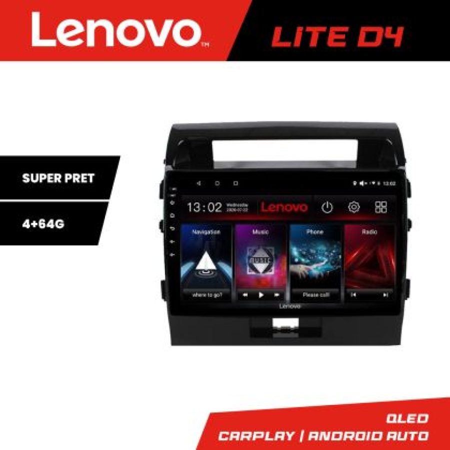 Navigatie Toyota LandCruiser 2008-2015 Lenovo Kit-381 4+64 GB Android Waze USB Navigatie Internet Youtube Radio v1 - imagine 3