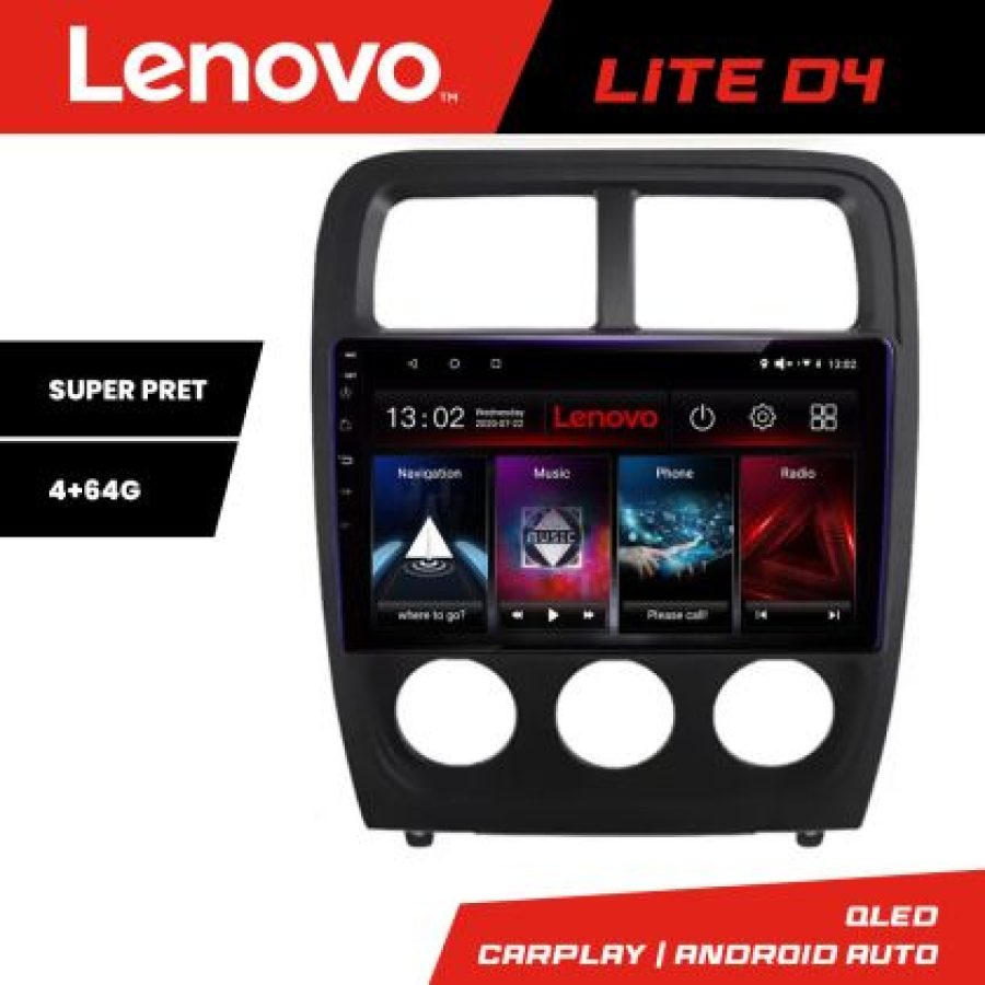 Navigatie Dodge Caliber 2010-2012 Lenovo Kit-CALIBER 4+64 GB Android Waze USB Navigatie Internet Youtube Radio - imagine 3