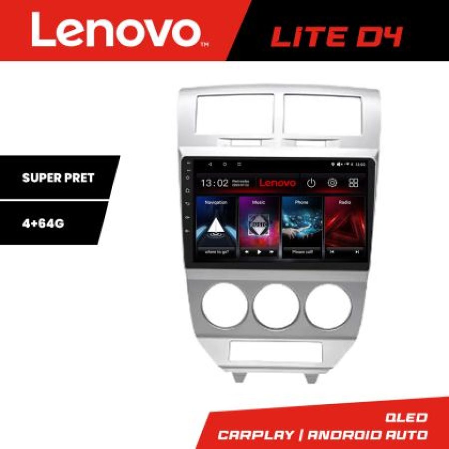 Navigatie Dodge Caliber 2006-2010 Lenovo Kit-caliber-06 4+64 GB Android Waze USB Navigatie Internet Youtube Radio - imagine 3