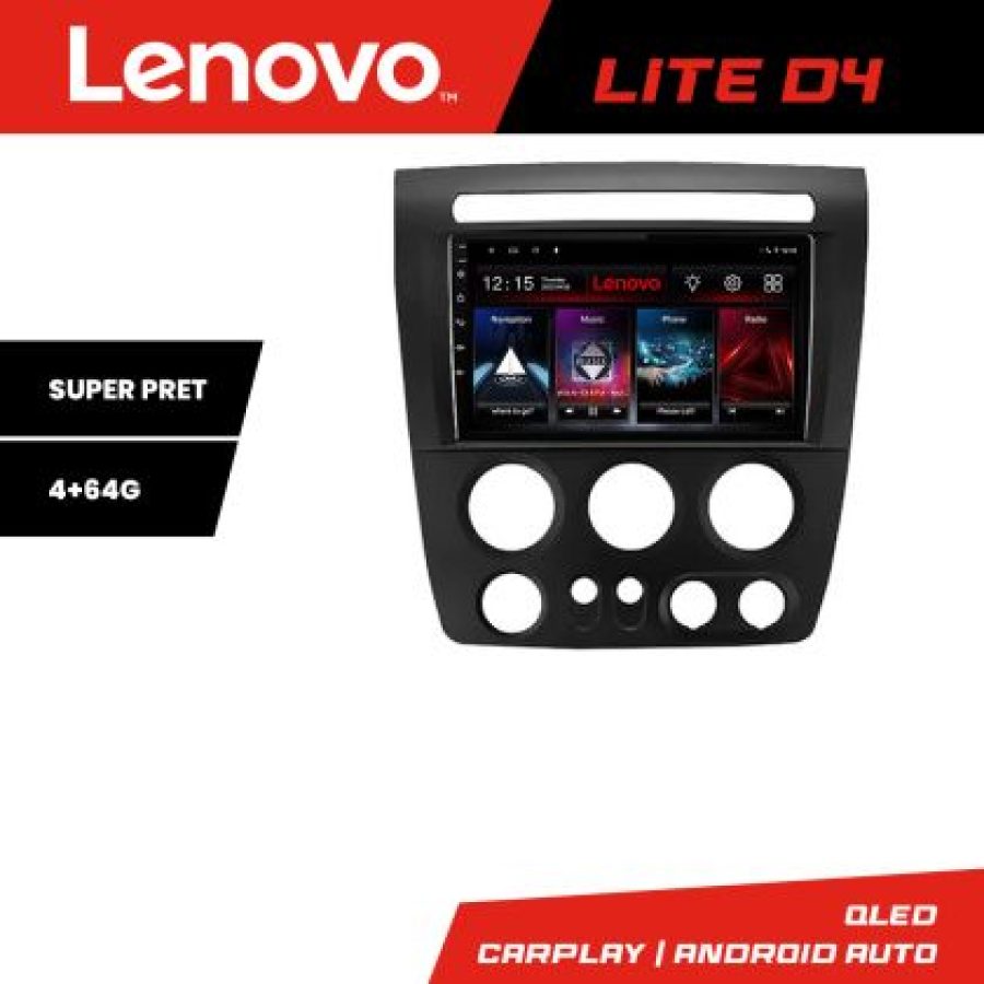 Navigatie Hummer H3 4+64 GB Quad Core Android Waze USB Navigatie Internet Youtube Radio Lenovo - imagine 3