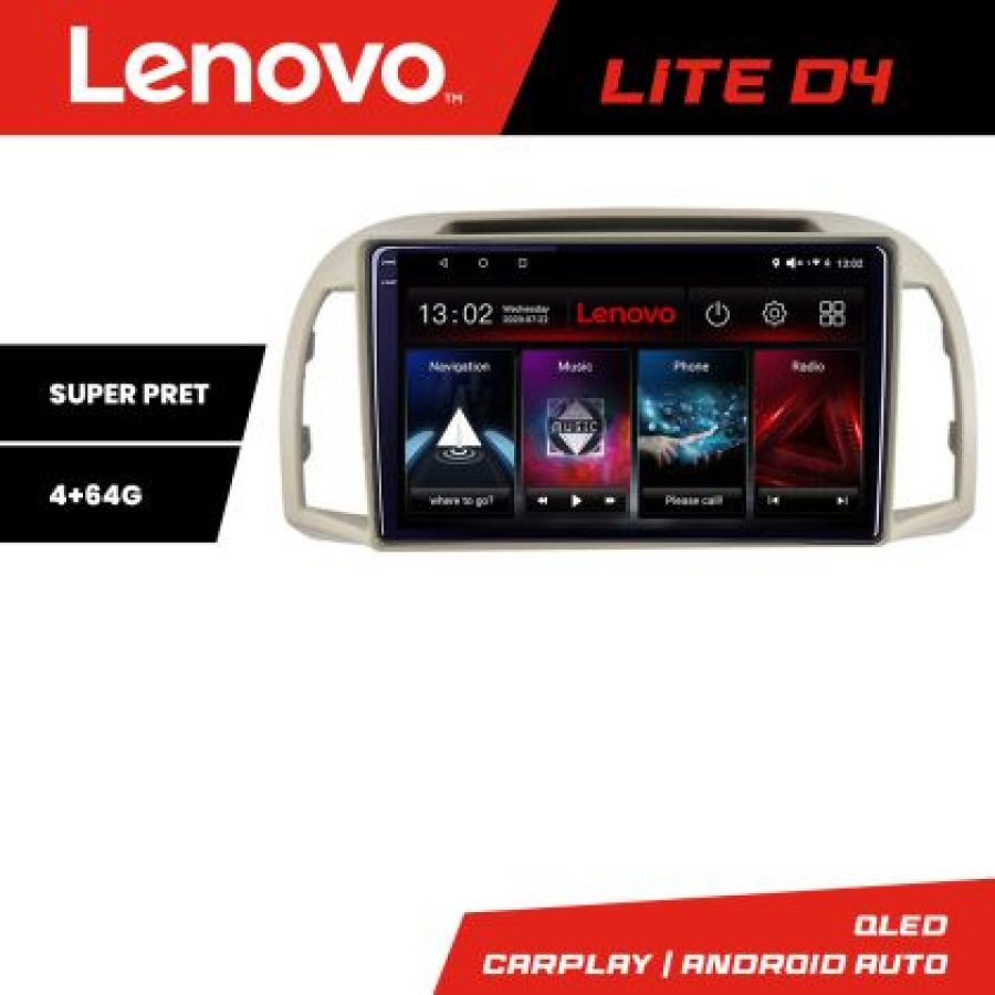 Navigatie Nissan Micra 2002-2010 Android radio gps internet 4+64 Lenovo - imagine 5