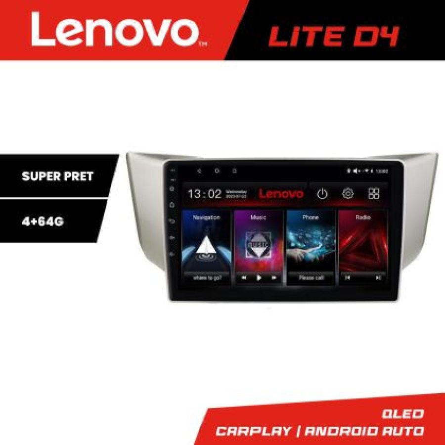 Navigatie Lexus RX 2003-2009 Lenovo Kit- rx-03 4+64 GB Android Waze USB Navigatie Internet Youtube Radio - imagine 3