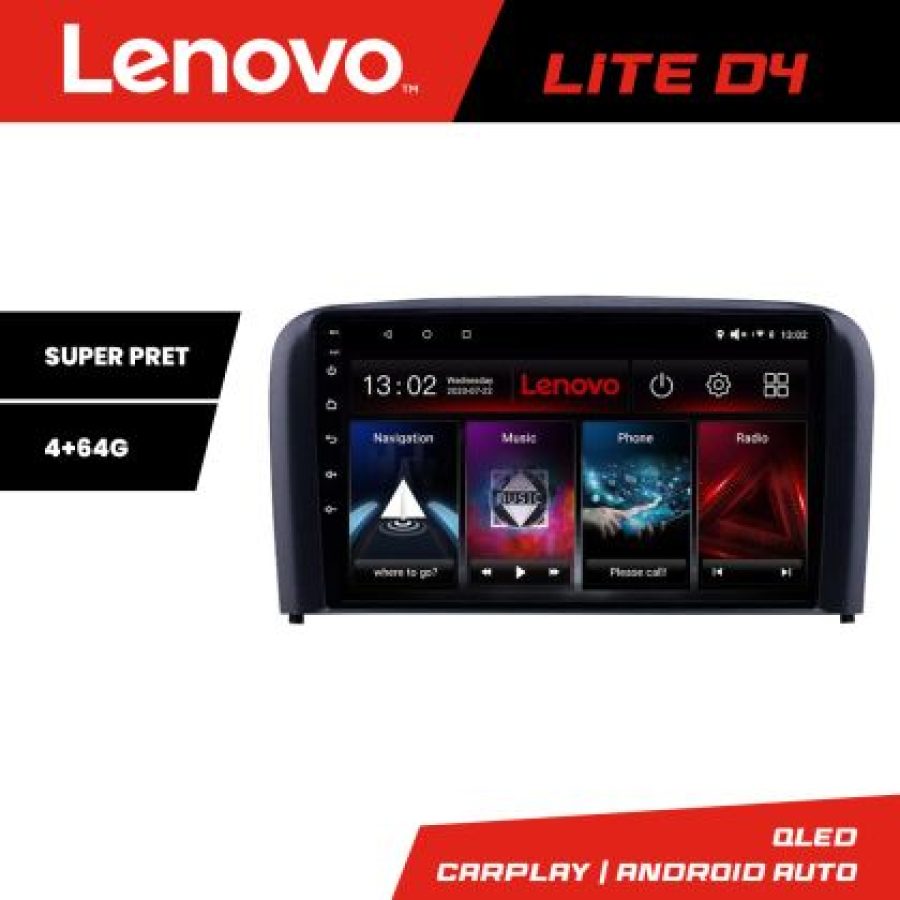 Navigatie Volvo S80 2004-2006 Lenovo Kit-S80 4+64 GB Android Waze USB Navigatie Internet Youtube Radio - imagine 5